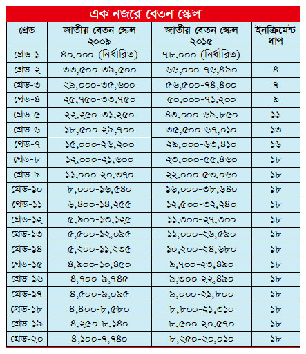 সরকারি চাকুরির বেতন স্কেল, গ্রেডিং সিস্টেম, শ্রেণীকরণ, অন্যান্য ভাতা ও সুবিধাদি