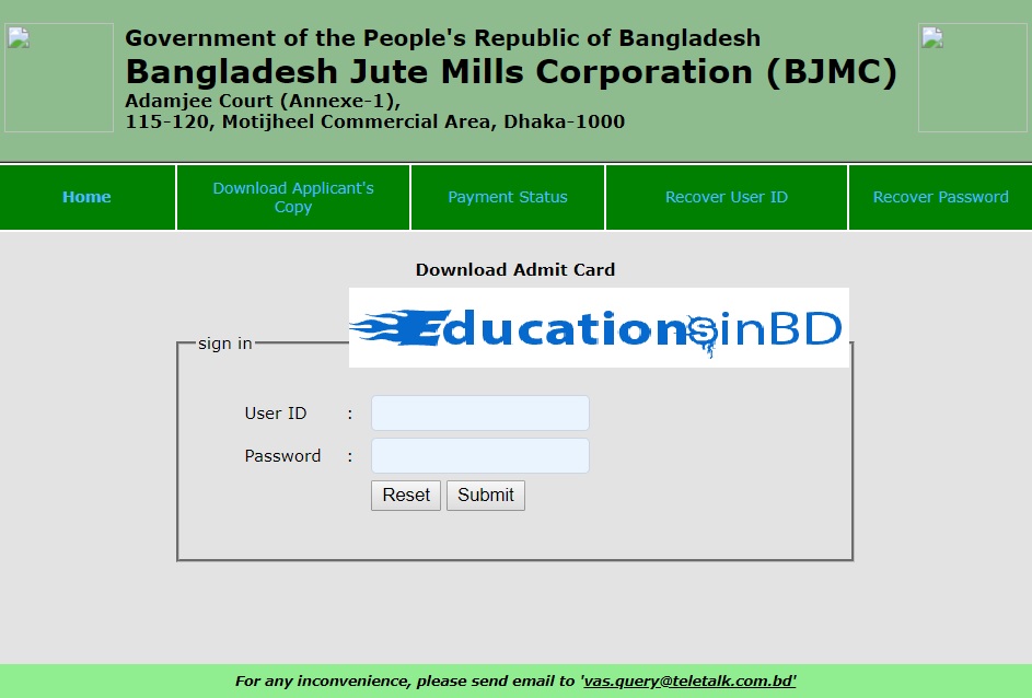 BJMC Admit Download And Exam Date notice 2018 www.bjmc.gov.bd