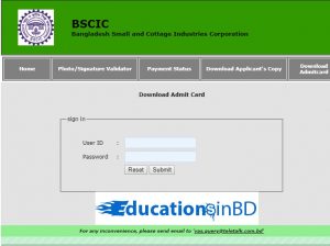 BSCIC Admit Download And Exam Date Result 2018