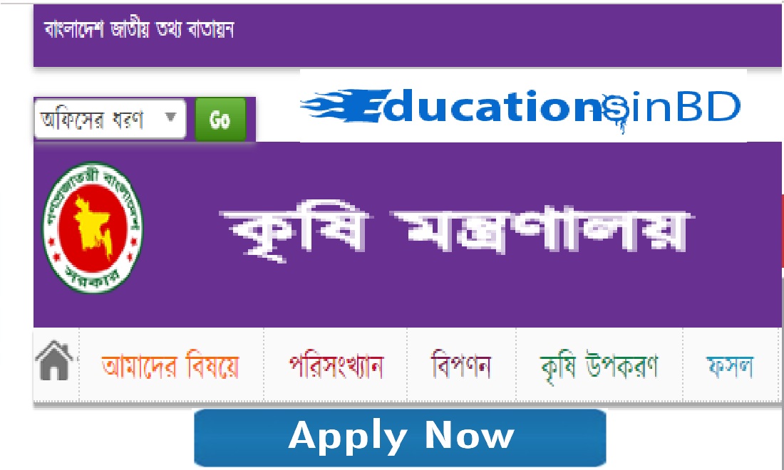 Ministry of Agriculture Job Circular Result & Apply Instruction -2019