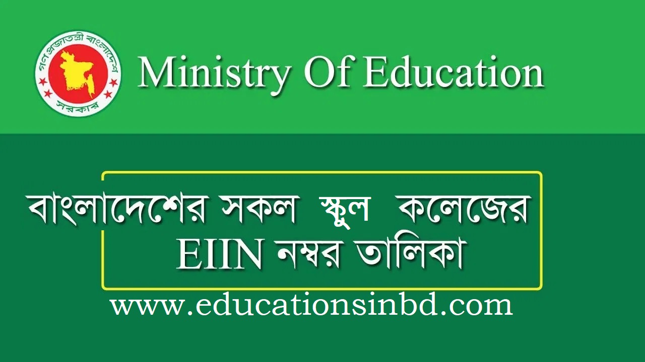 All School & College EIIN number List of Bangladesh pdf 2020-2021